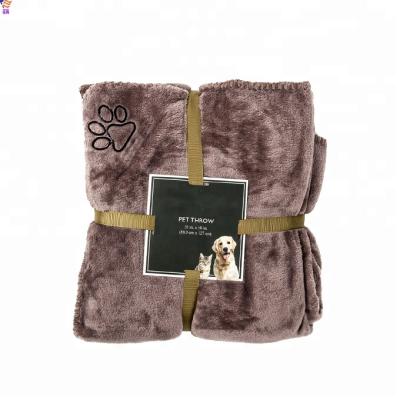 China Sustainable Wholesale Micro Flannel Fleece Pet Blanket Dog Blanket for sale