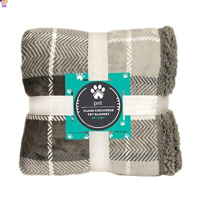 China Sustainable Warm Luxury Dog Plush Sherpa Lining Fleece Rug Blanket for sale