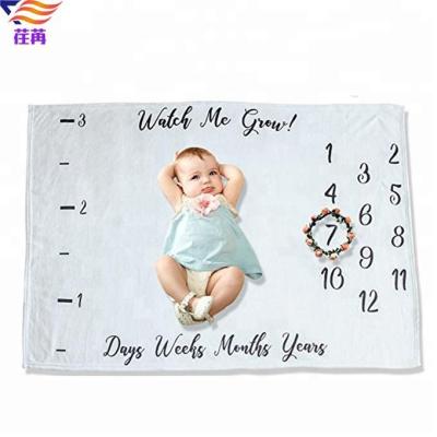 China Anti-pilling Fleece Monthly Baby Milestone Blanket For Newborn Girl Or Boy for sale