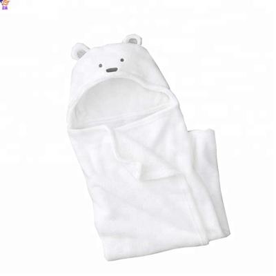 China Anti-pilling Soft Custom Hooded Baby Flannel Fleece Blanket for sale