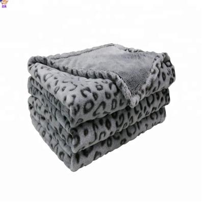 China Anti-pilling Fluffy Embossed Microfiber Flannel Fleece Throw Blanket for sale