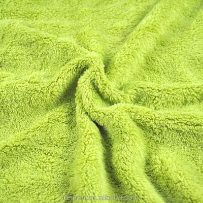 China Solid Coral Memory 100 Polyester Fleece Fabric Rolls for sale