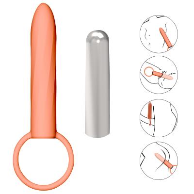 China Real Touch Feeling Handheld 2 in 1 Mini Vibrator Prostate Massage Vibrating Anal Plug for Women and Men for sale