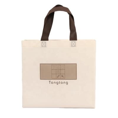 China Custom Woven Fabric Non Woven Carry Tote Bag Grocery Shopping Bags Eco Logo Printed Reusable Extra-Wide Non Woven for sale