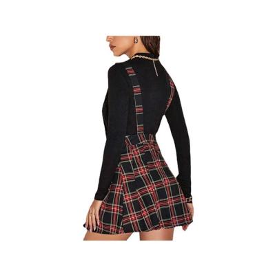 China Breathable the popular plaid product quality strap casual cute dress end of popular item in the season skirts for sale