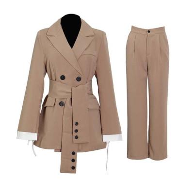 China Anti-wrinkle Fashion Trendy New Blazers And Pants Two Piece Blazer Set Women'S Suit Office for sale