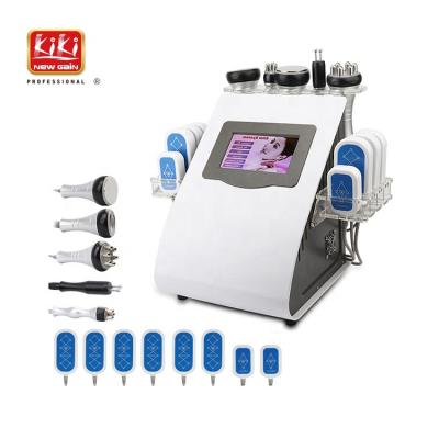 China Skin Tightening NEW KIKI GAIN Multifunction 6 in 1 Adelgazar Body RF 40K Vacuum Cavitation System Slimming Machine for sale