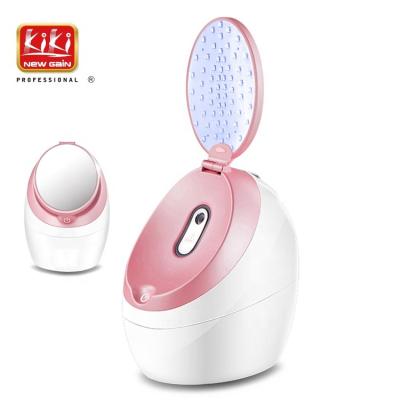 China NEW KIKI GAIN Moisturizer Electric Humidifier 2 in 1 LED Mirror and Nano Ionic Facial Steamer for Home Use for sale