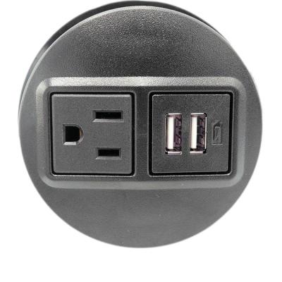 China American Grommet Desk Round Grommet Outlet Outlet, Recessed US Power with Dual USB Charger for Furniture for sale