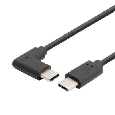 China Commercial 90 Degree Angled USB3.1 TYPE C Male To Male 3A Fast Charger Data Cable for sale