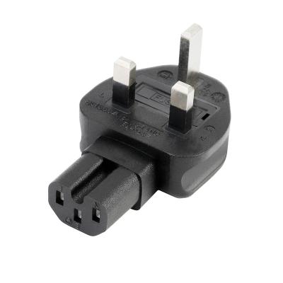 China Commercial IEC 320 Power Adapter Converter, UK Fuse 13A Male To IEC 320 AC Power Adapter C15 Connector for sale