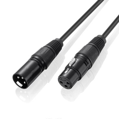 China Commercial 3pin XLR Microphone Cable Male To Female Mic Black Audio Cable XLR HIFI Extension Cable for sale