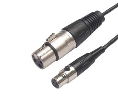 China Commercial Mini XLR Female to Female XLR Microphone HIFI Extension Cable Mic Black Audio Cable XLR for sale