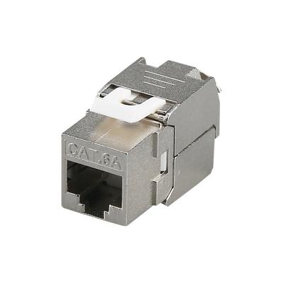 China Commercial Network FTP RJ45 CAT6A Shielded Keystone Jack Toolless Module For Patch Panel for sale