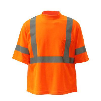 China Hi Vis Crew Neck Construction Safety Workwear Reflective T-Shirt for sale