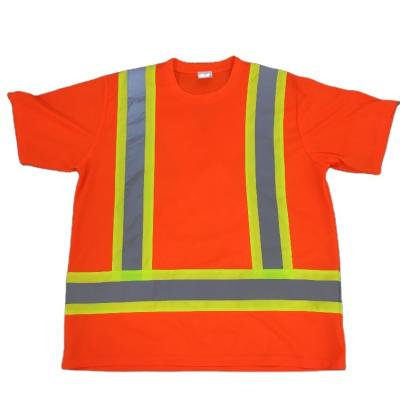 China Safety Reflective Shirt Safety Construction Road Safety Reflective T-Shirt With Tape for sale