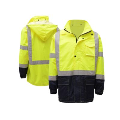 China Bachelor's Rainwear Glory High Visibility Raincoat Police Raincoat With Reflective Tape for sale