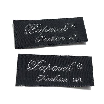 China Viable Customized Patterns Sewing On Brand Logo Center Folded Tags Weaving Label Woven Labels For Apparel for sale