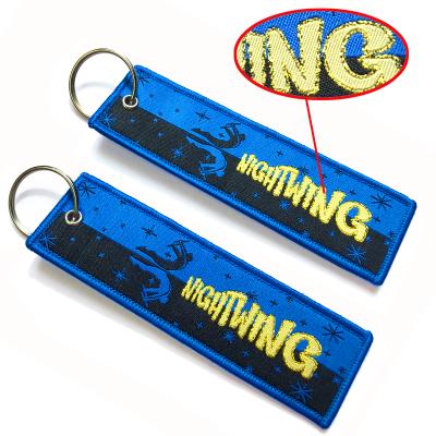 China For key holder /promotional gift custom key neck handmade woven fabric sublimated mute keychain on sale for sale