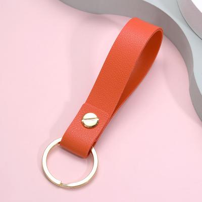 China Leather Custom Design Your Own Logo Leather Key Chain PU Leather Key Chain For Gifts for sale