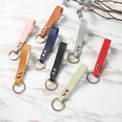 China Leather 2021 New Arrival Factory Custom PU Car Leather Key Chain Wholesale Bulk Genuine Leather Key Holder for sale