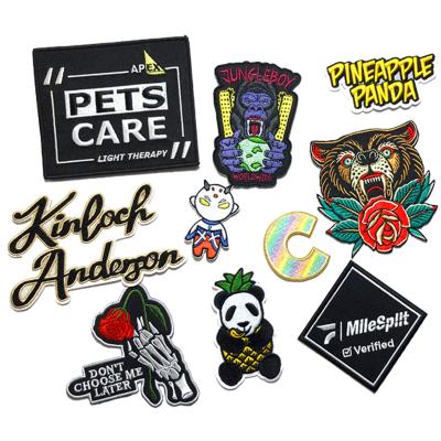 China New Arrival Handmade Custom Iron-on Backing Clothes Woven Patches For Clothes Embroidery Custom Patch for sale