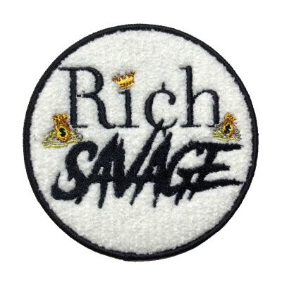 China Customized Viable Customized Cheap Made Embroidery Chenille Patches Design Chenille Quick Resistant Patch for sale