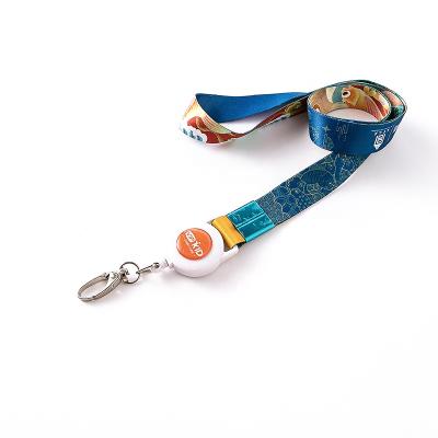 China Office/Phone Key Gift/Event/Sales/Promotional Custom Sublimation Printed Name Logo Label Neck Badge Retractable Lanyard For Sports Promotion Dye for sale