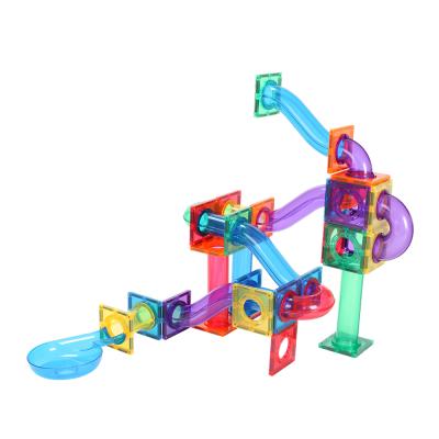 China Toy CPSC, CE, EN71, ASTM 3D Construction Marble Race Building Rod Kids Magnetic Tiles Educational Toys Game for sale