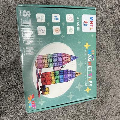 China DIY MNTL Toy Kids Educational Toys Star Magnetic Tiles 120psc Magnetic Building Blocks Tile For Children for sale