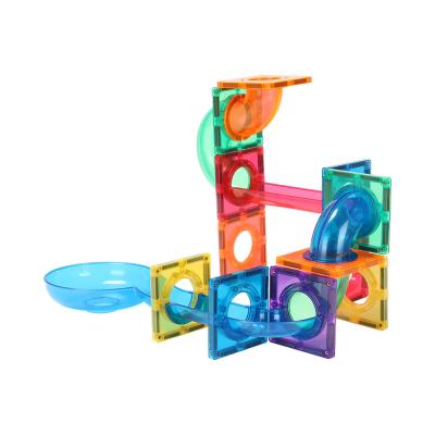 China Building Toy Creative Gift 60Pcs DIY Marble Run Set Magnetic Tiles Kids ABS Educational Race Track Marble Toys for sale