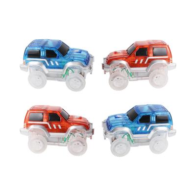 China Tile Die-cast Toy Car For Kids Electric Marble Race Track Car Block Toy Stem Magnetic Plastic Building for sale