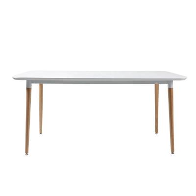 China Modern Nordic High Quality Rectangle MDF Legs Solid Wood Dining Table Furniture 160*80cm With Metal Frame MDF Coffee Table for sale