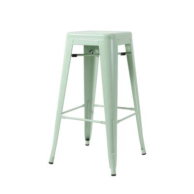 China Wholesale Iron Style Metal Bar Cutout Backless Bar Stool Counter Height Modern Industrial Bar Stool for sale