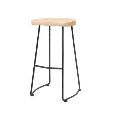 China Tractor Minimalist Bar Stool Metal Kitchen Industrial Hot Selling Solid Wood Stools for sale