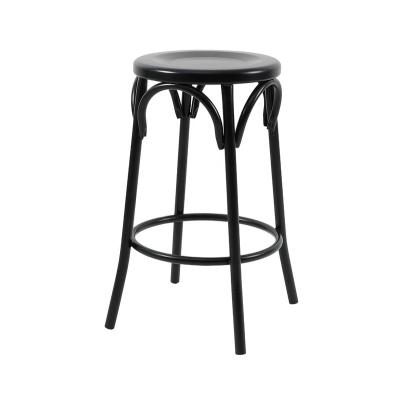 China Stool Traditional Cafeteria Restaurant Cafeteria Metal Bar Stool Industrial Stackable Dining Chair for sale