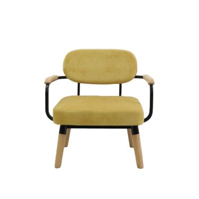 China WEOO Modern Upholstered Dining Chair Simple Design Metal Leisure Chair Fabric Frame Ash Wood Sofa Chair for sale