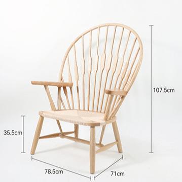 China WEOO New Peacock Solid Comfortable Modern Design Ash Wood Cafe Lounge Backrest Dining Chair for sale