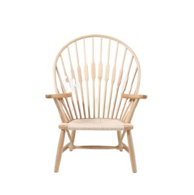 China WEOO WholesalePeacock Comfortable Style Modern Ash Wood Chair Rattan Wicker Hotel Dining Chair for sale