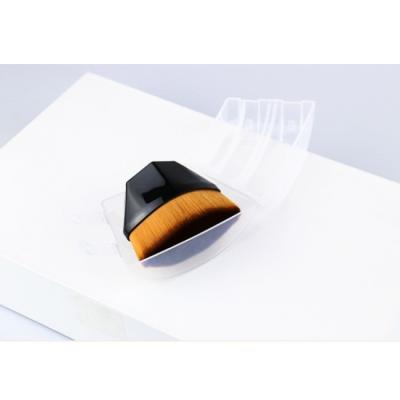 China Ergonomic shinny flat brush design makeup reading brush kabuki black soft makeup brush for sale