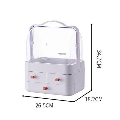 China Large Capacity Cosmetic Storage Box Dresser Container Drawer Dustproof Desktop Sundries Storage Box for sale