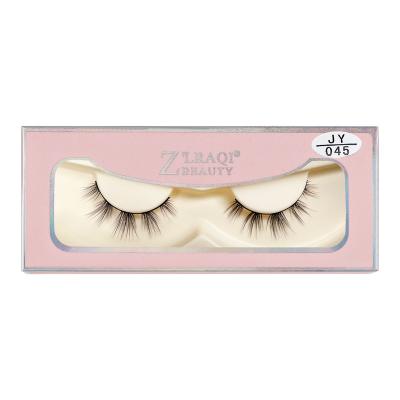 China 1 Pairs False Eyelash Sets Lasheswholesale Factory Seller 1pairs 10mm Fiber Makeup Soft Crul Hand Private Label False Eyelashes Pure Natural Sets for sale