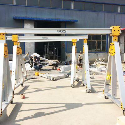 China 500kg 1 t aluminum materials adjustable single girder 2.5ton mobile gantry crane for sale