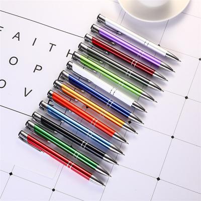 China Pen Wholesale Creative Press Aluminum Rod Metal Ballpoint Pen Multicolor Promotional Gift Advertising Pen Business Sign Pen for sale