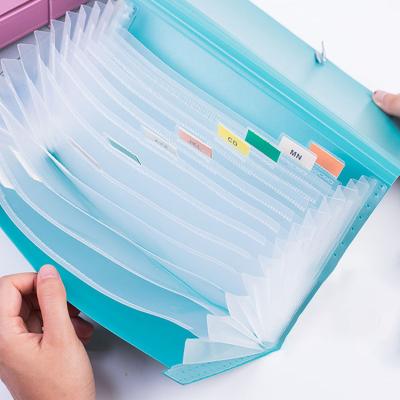 China Magazine Folder 13 Grid A6 Plastic PP Classified Storage Bag Bill Storage Folders Bill Package Office Bag Organ for sale