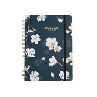 China Mini Factory Wholesale A5 Flower Geometry English Notebook Learning Efficiency Planner Program Notepad for sale