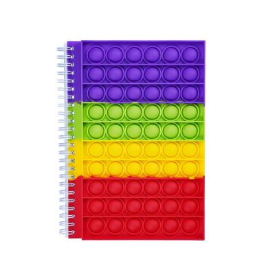 China Mini 2021 new design color silicone decompression notebook A5 bubble diary plan spiral notebook for sale