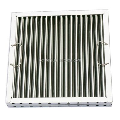 China Heavy Duty Commercial Kitchen Range Hood Grease Trap Stainless Steel Baffle Grease Filter for sale