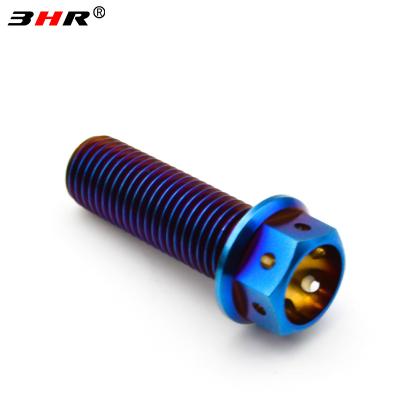 China Gr.5 Titanium Blue Color Gr.5 Titanium Alloy Ti-6Al-4V Hex Flange Bolt for sale