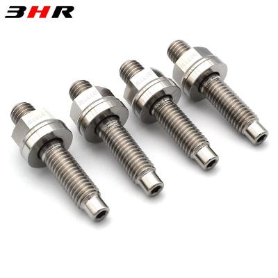 China Natural Titanium Gr.5 Color Gr.5 Alloy Ti-6Al-4V Exhaust Intake Manifold Stud M8x1.25x45mm With Gasket And Hex Flange Nuts for sale